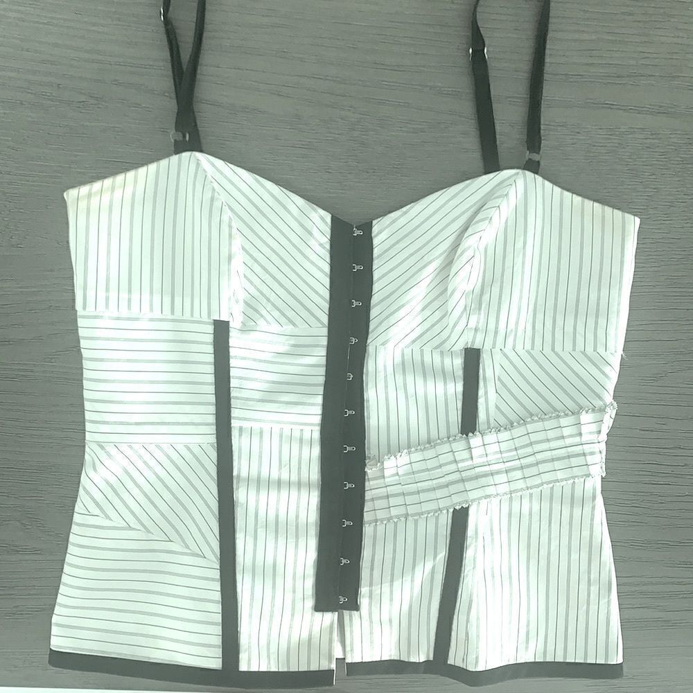 LAST CHANCE - BCBGMAXAZRIA Tuxedo Style Corset Top